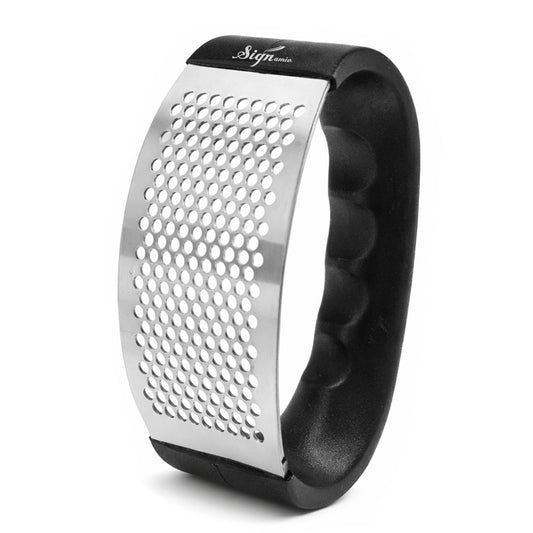 Signamio Garlic Crusher Mini Hand Press Chopper for Effortless Garlic Preparation, Durable and Easy to Clean Kitchen Essential - DN-2 Black