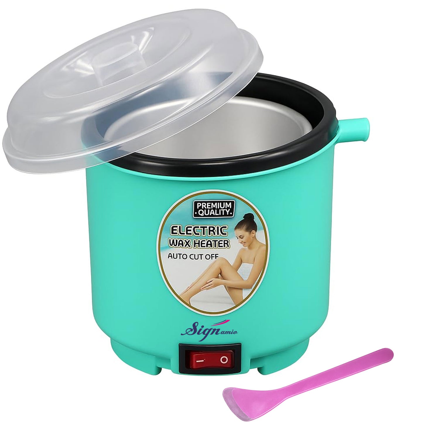 Signamio Wax Heater for Waxing for Women - Professional Wax Heater & Wax Machine for Waxing - Fast Melting Electric Hair Removal Kit for Smooth Skin at Home or Salon - Green