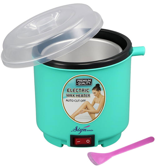 Signamio Wax Heater for Waxing for Women - Professional Wax Heater & Wax Machine for Waxing - Fast Melting Electric Hair Removal Kit for Smooth Skin at Home or Salon - Green