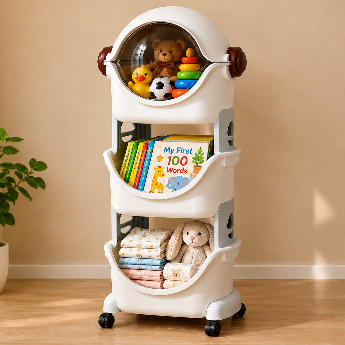 Signamio Robot Shape Organizer for Kids Large Toy Storage Box - 3 Layer