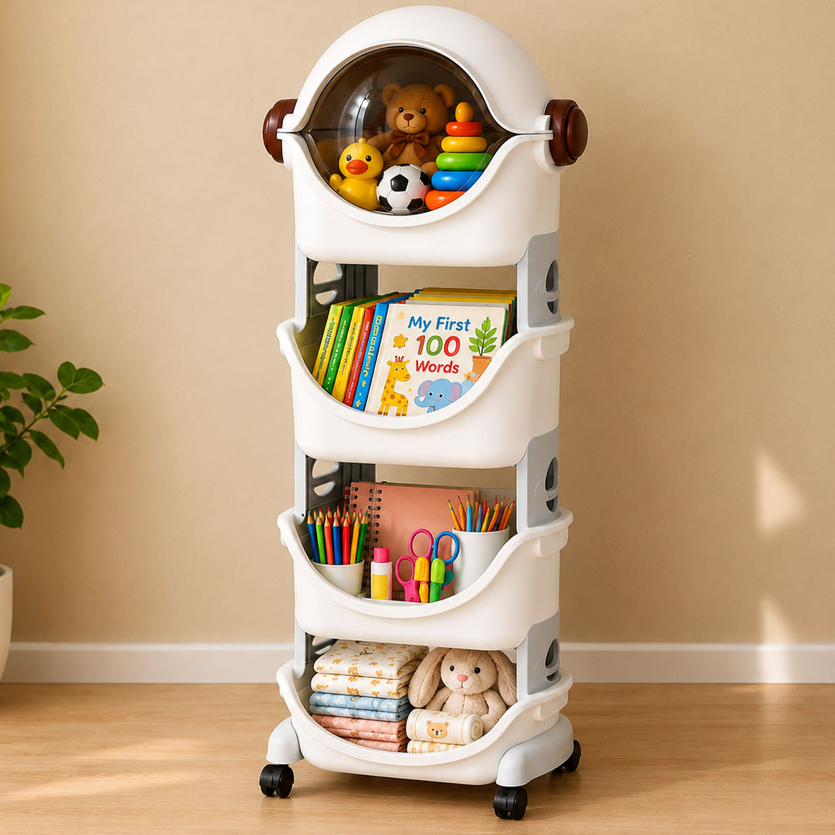Signamio Robot Shape Organizer for Kids Large Toy Storage Box - 4 Layer