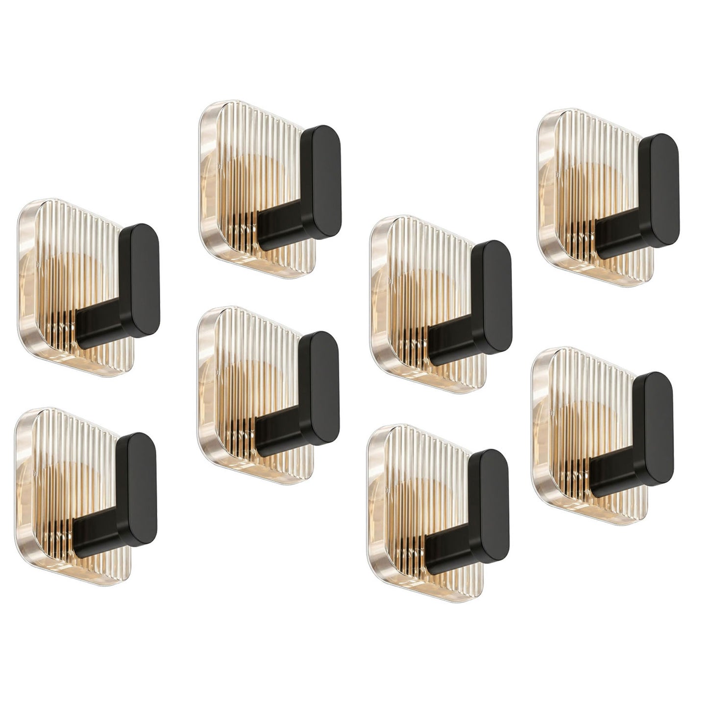 SIGNAMIO 8pcs Self Adhesive Wall Hooks for Hanging Heavy Duty, Damage Free Adhesive Wall Hook for Kitchen Bathroom Bedroom, Made in India Premium Storage Solution Black