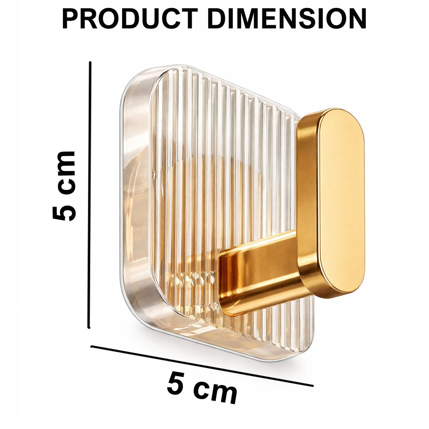 SIGNAMIO 8pcs Self Adhesive Wall Hooks for Hanging Heavy Duty, Damage Free Adhesive Wall Hook for Kitchen Bathroom Bedroom, Made in India Premium Storage Solution Golden