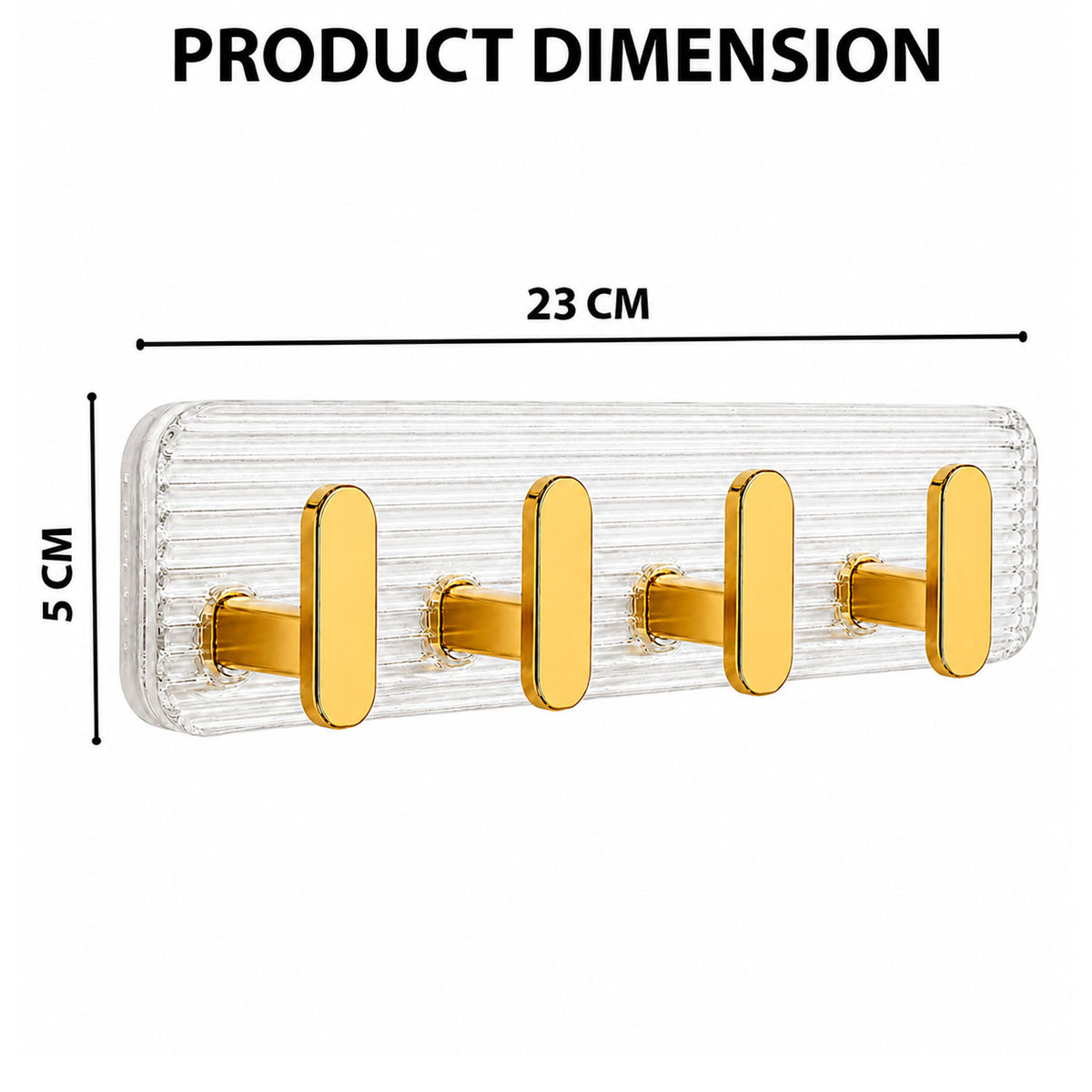 SIGNAMIO 8 Hook Shelf Adhesive Strip Wall Hanging Sticky Hook Gold