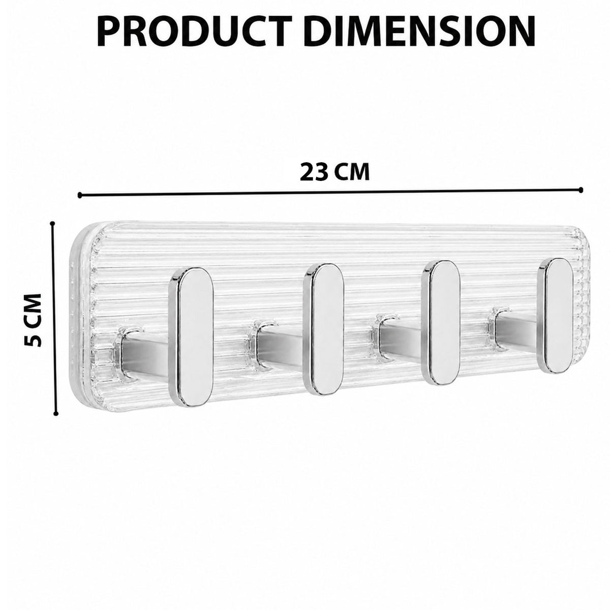 SIGNAMIO 8 Hook Shelf Adhesive Strip Wall Hanging Sticky Hook Silver