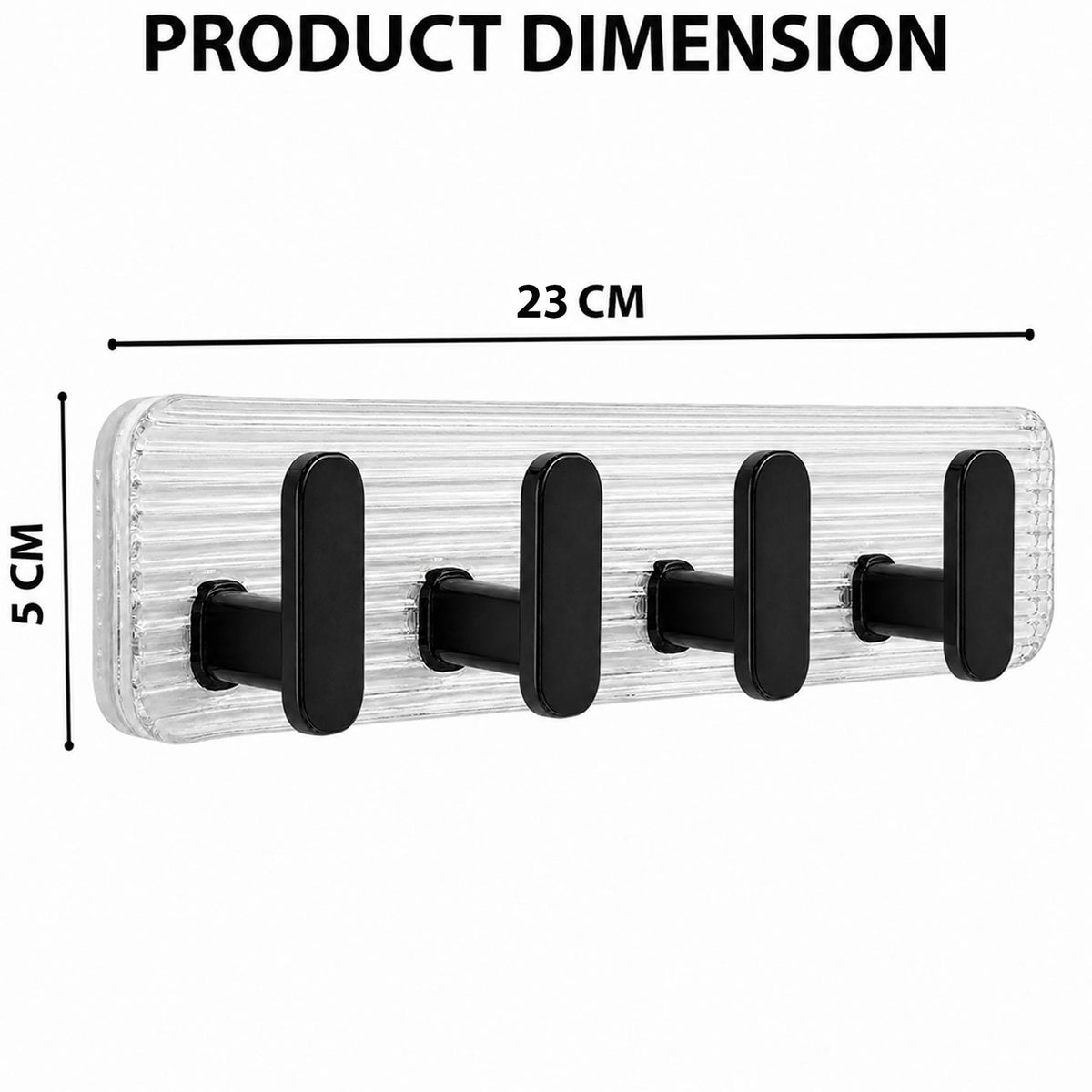 SIGNAMIO 8 Hook Shelf Adhesive Strip Wall Hanging Sticky Hook Black