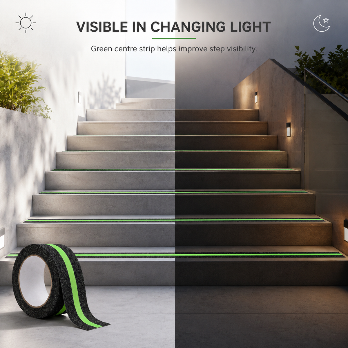 Anti Slip Tape for Stairs, Anti Skid Grip Tape for Floors, Ramps, 5 Meter