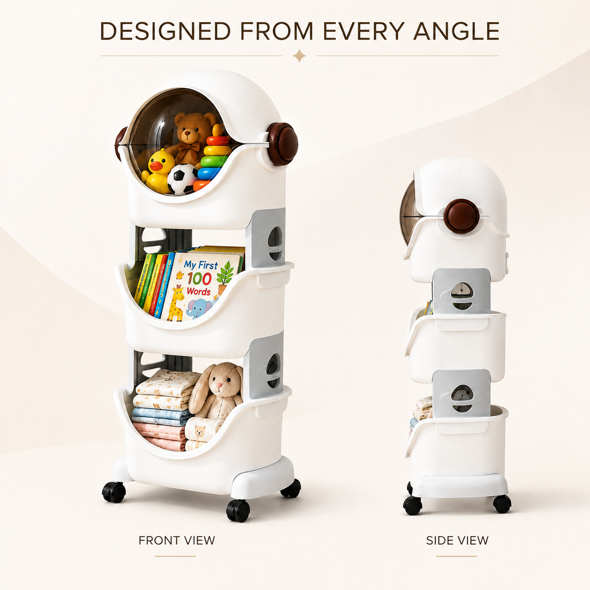 Signamio Robot Shape Organizer for Kids Large Toy Storage Box - 3 Layer