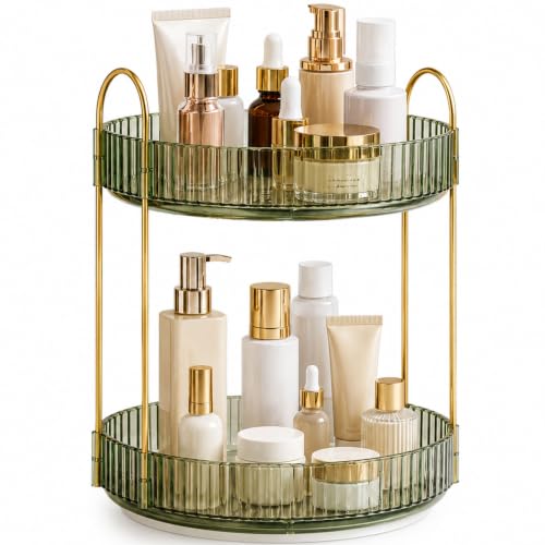 Signamio Silver 2-Tier 360° Rotating Tray Organiser