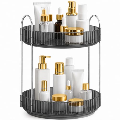 Signamio Silver 2-Tier 360° Rotating Tray Organiser