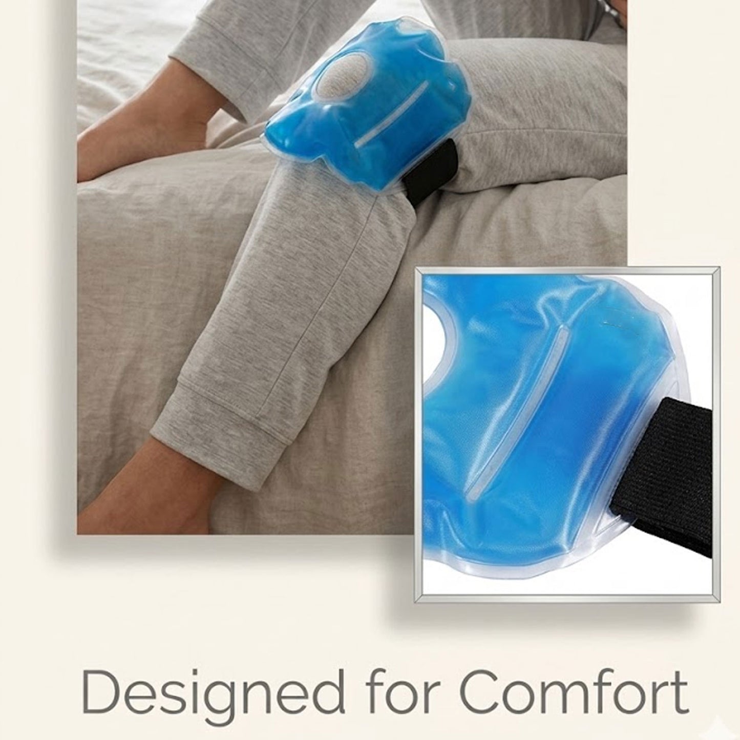SIGNAMIO 2 Pack of Knee Pain Relief Ice Pack Wrap with Strap - Cold Gel Pad for Knee and Foot Cooling, Pain Relief Pad