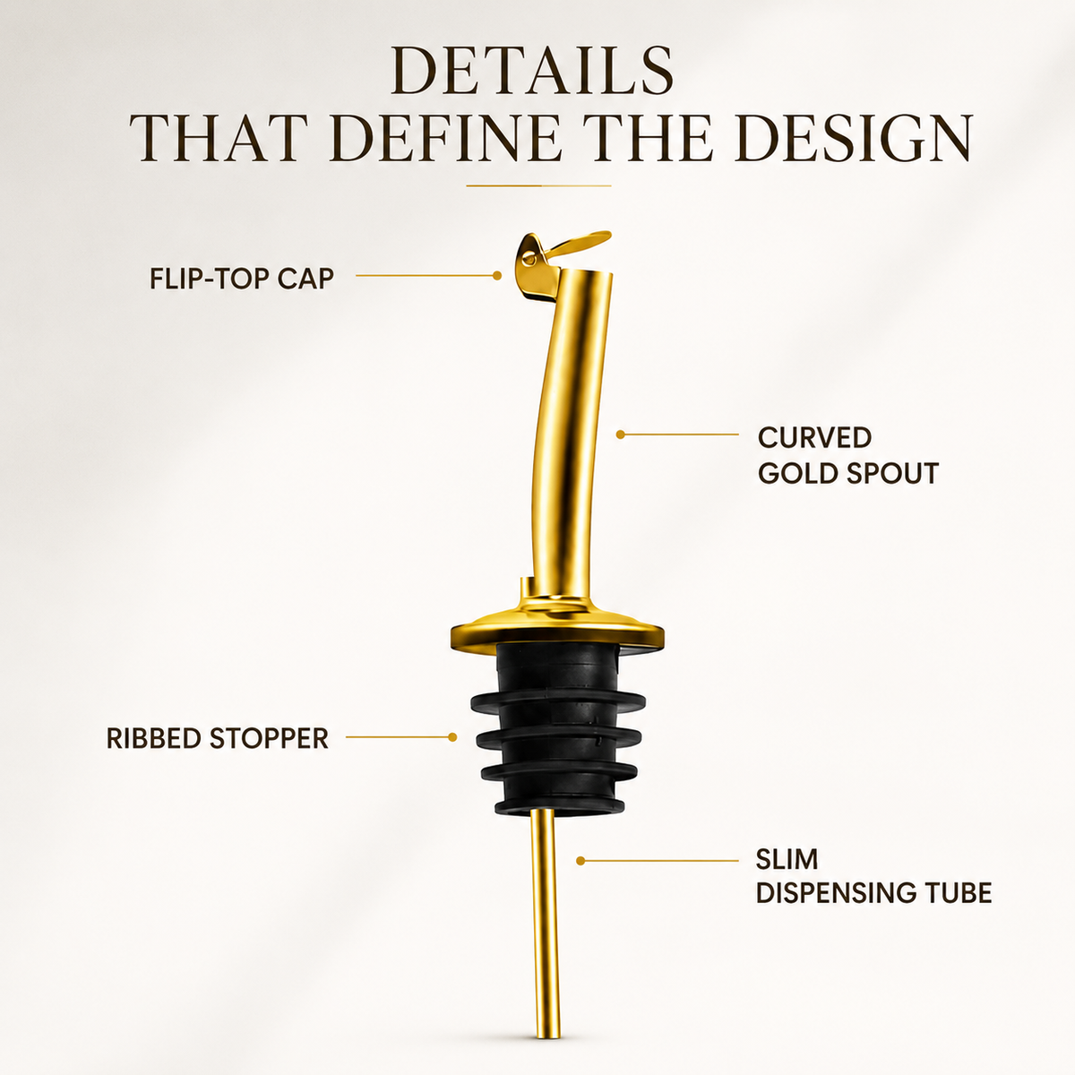 SIGNAMIO Wine Oil Pourer Dispenser Set, Golden Stainless Steel, 4 PCS