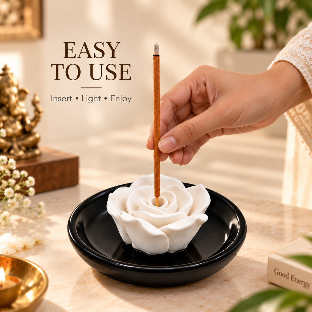 Signamio Incense Stick Agarbatti Stand Holder - Black