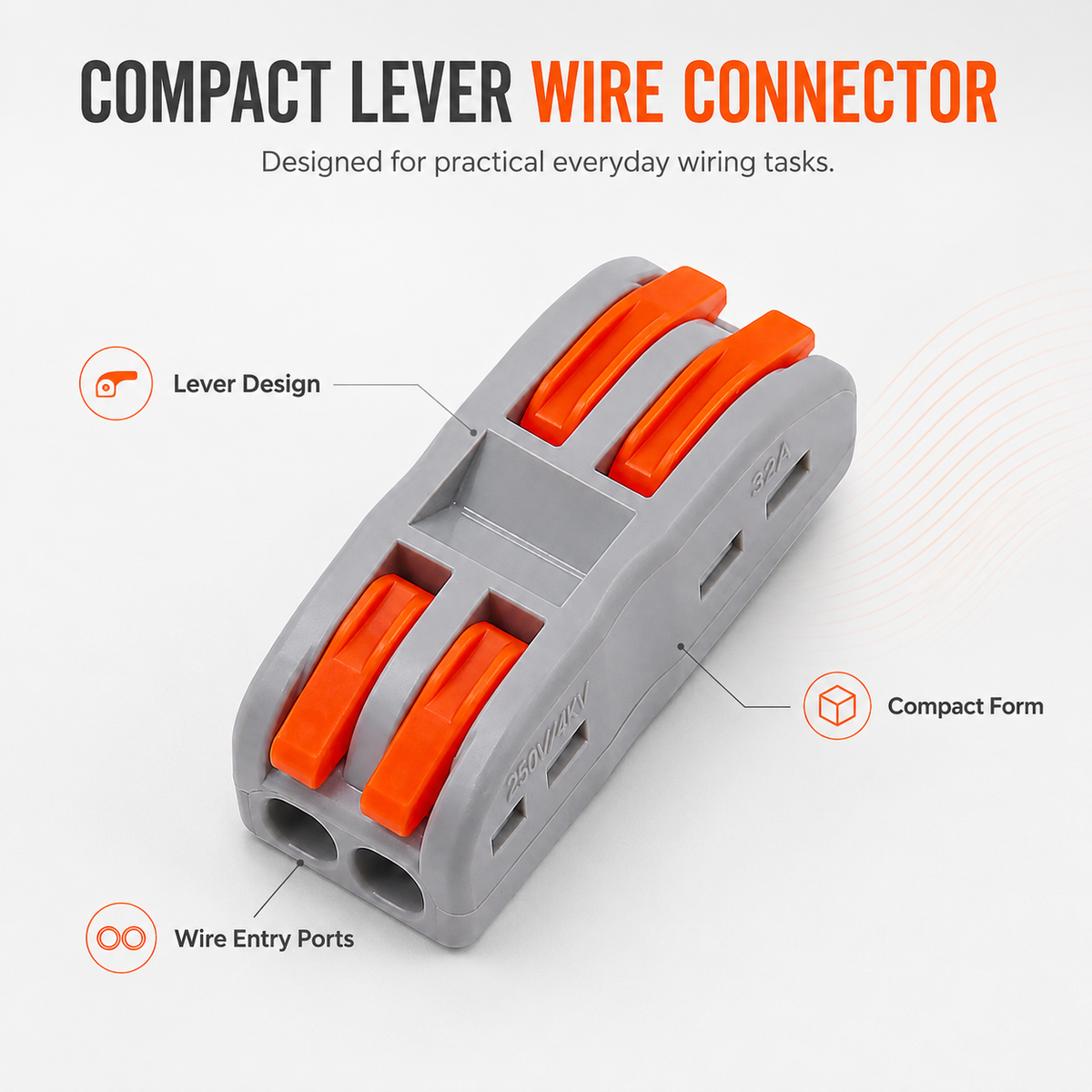 Wire Connector 2 In 2 Out, Electrical Wire Joiner, 30 PCS