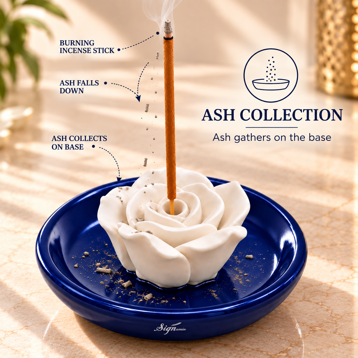 Signamio Incense Stick Agarbatti Stand Holder - Blue
