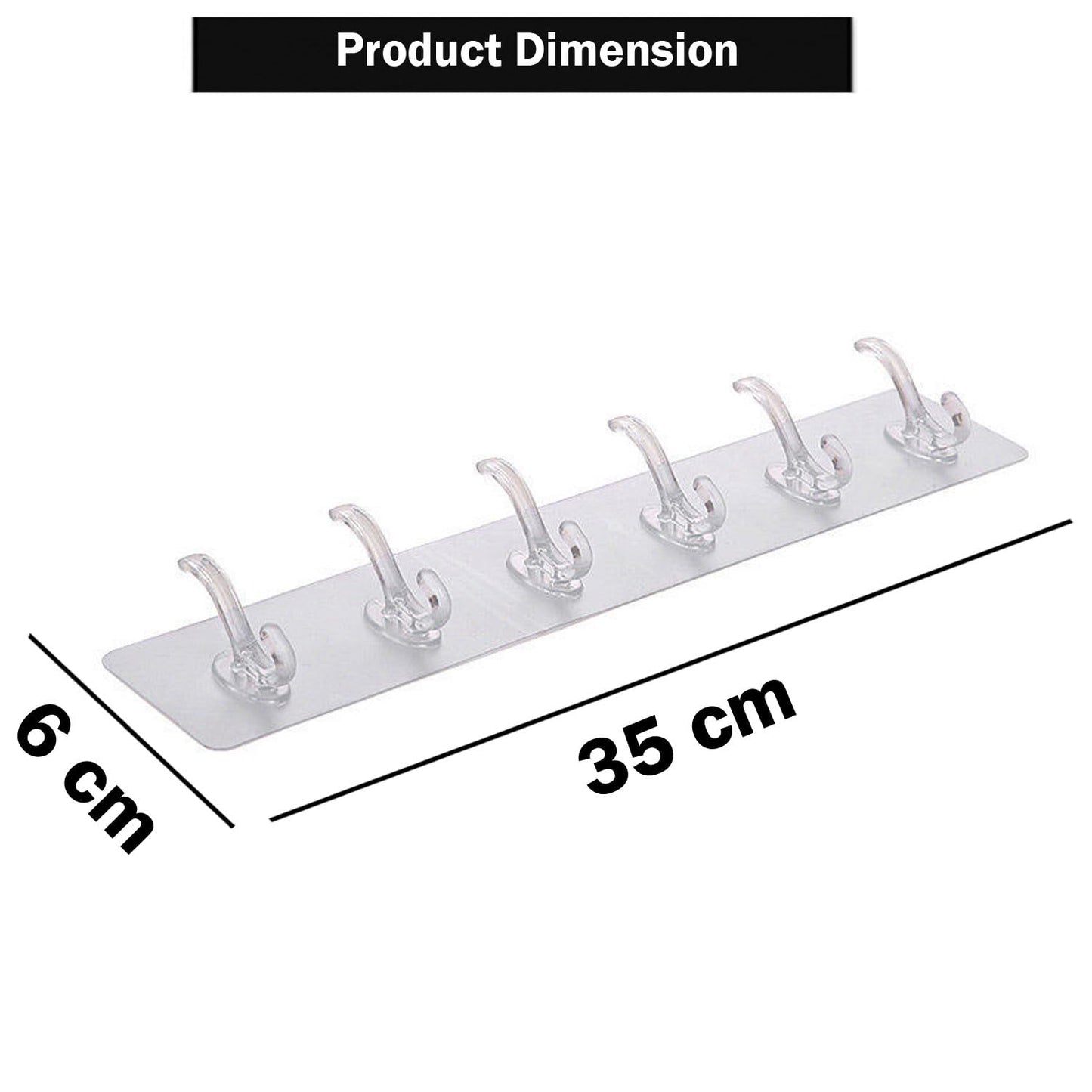 SIGNAMIO 6-in-1 Wall Hooks for Hanging - Heavy Duty Hooks for Wall Heavy Items - Self Adhesive Wall Hook Plate - Sturdy - Ideal for Home and Office