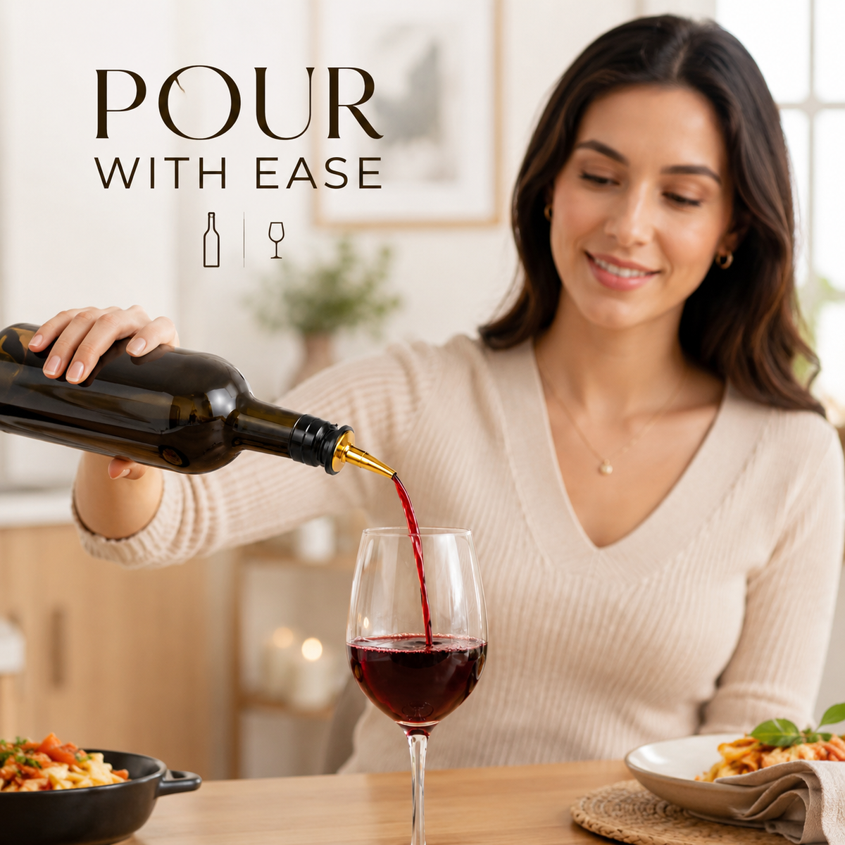 SIGNAMIO Wine Oil Pourer Dispenser Set with Cap Golden - 4 PCS