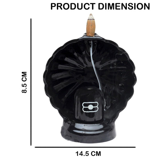 Signamio Aromatic Essence of Ceramic Shivling Shiva Backflow dhoop Smoke Fountain Incense Burner Holder with 30 Cones - Incense Holder for Meditation and Home Decor