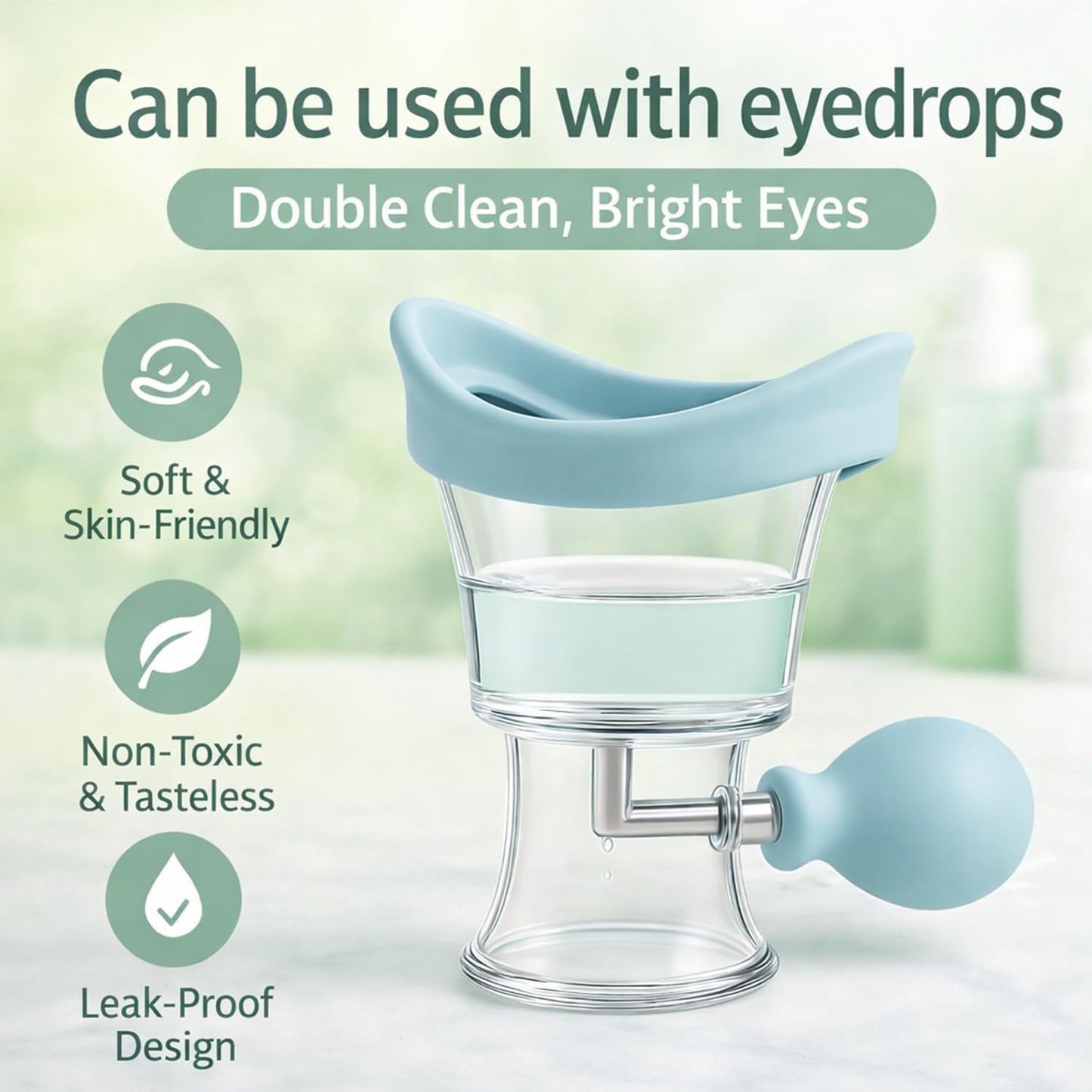 Signamio Eye Wash Cup with Air Pressure Option Manual - Eye Cup for Eye Wash, Eye Cleaner Cup for Gentle and Effective Relief