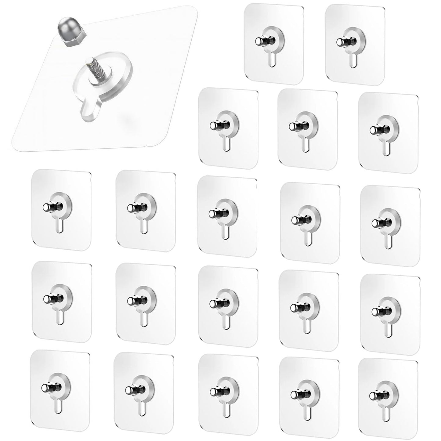 Signamio 10 Pcs Hooks for Wall Heavy Items - Self Adhesive Wall Hook for Photo Frames, Wall Clock, Keys - No-Drill Installation, Easy Nail-Free Mounting, No Damage