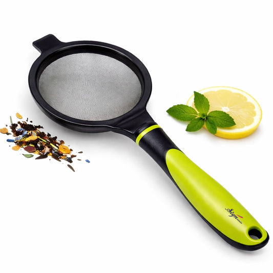 Signamio Tea Strainer Steel Fine Mesh Strainer Stainless Steel Handheld Tea Strainer for Loose Leaf Herbal Infuser Reusable Filter for Cups Mugs Pots Home Kitchen Use