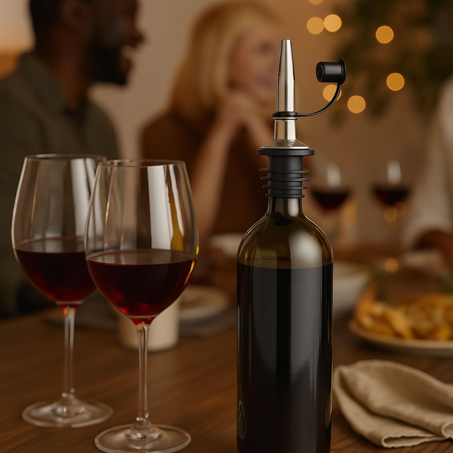 Signamio 3 Pcs Liquor Dispenser Oil Pourer and Oil Bottle Cap - Premium Oil Dispenser Nozzle Cap for Precise Pouring and Leak-Proof Seal, Ideal for Kitchen Use