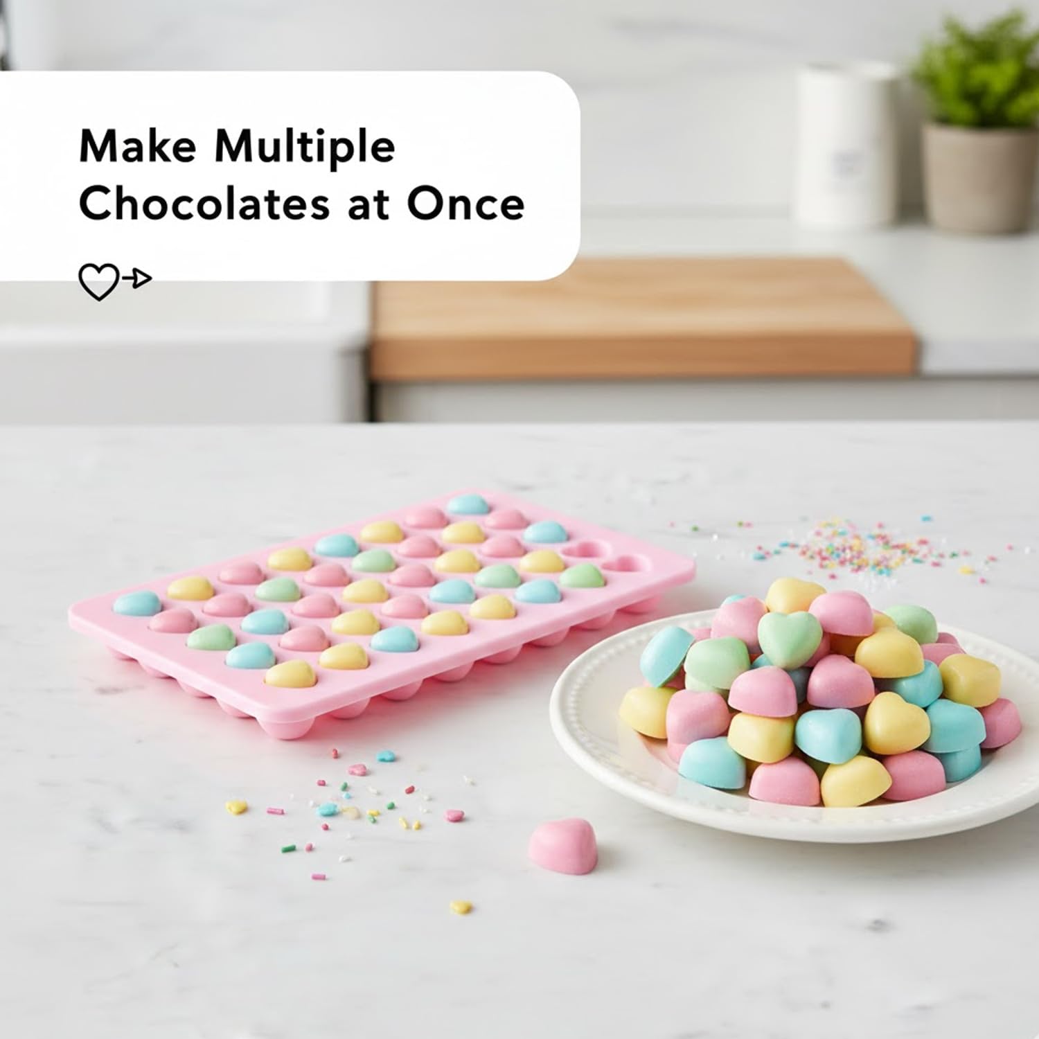 Signamio Heart Shape Chocolate Mould - Premium Chocolate Mould Silicone for Heart-Shaped Treats - Durable Non-Stick Chocolate Silicone Mould for Baking and Candy Making