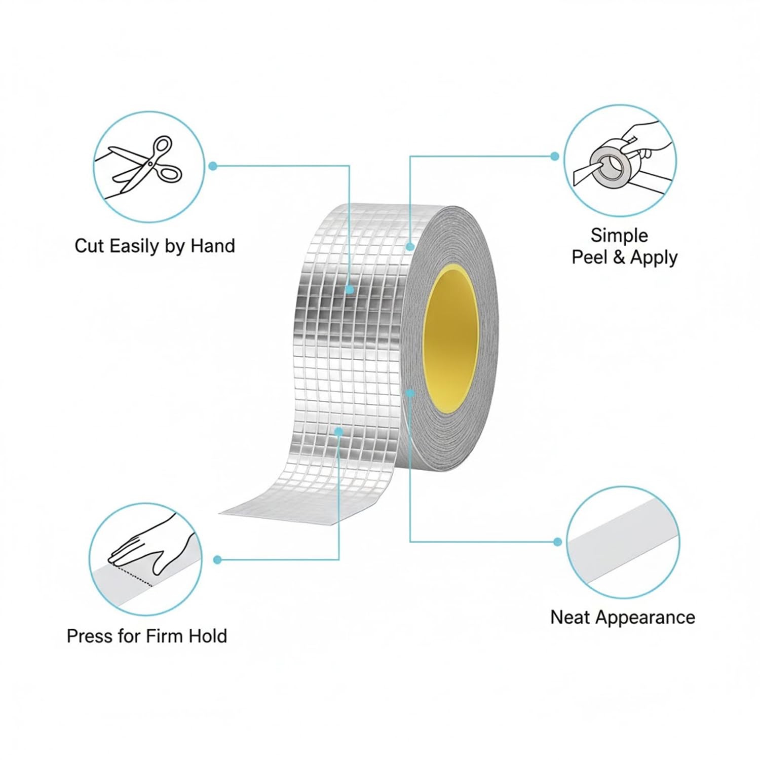 Signamio Aluminum Waterproof Tape - Super Strong Adhesive Water Proof Tape for Roof Leakage, Surface Crack, Water Leakage Tape for Room, Boat Sealing, Durable and Reliable Solution - (5 CM*5M - 1pcs)