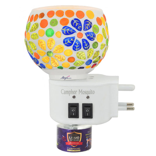 Signamio 3 in 1 Multi-Functional Camphor Diffuser Burner - Kapoor Dani Electrical Camphor with Night Lamp & Mosquito Repellent | Kapoor Dani for Home Fragrance and Ambient Lighting DN-26