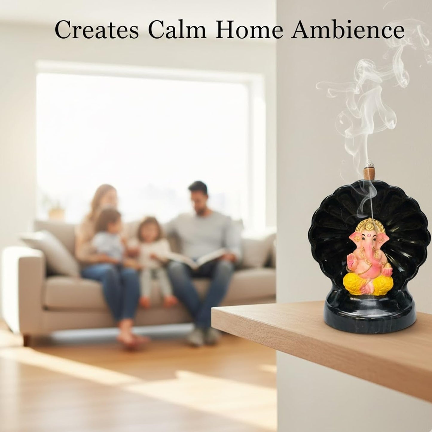Signamio Snake Ganesha Backflow dhoop Smoke Fountain Aromatic Essence of Resin Incense Burner Holder with 30 Cones for Meditation and Home Decor