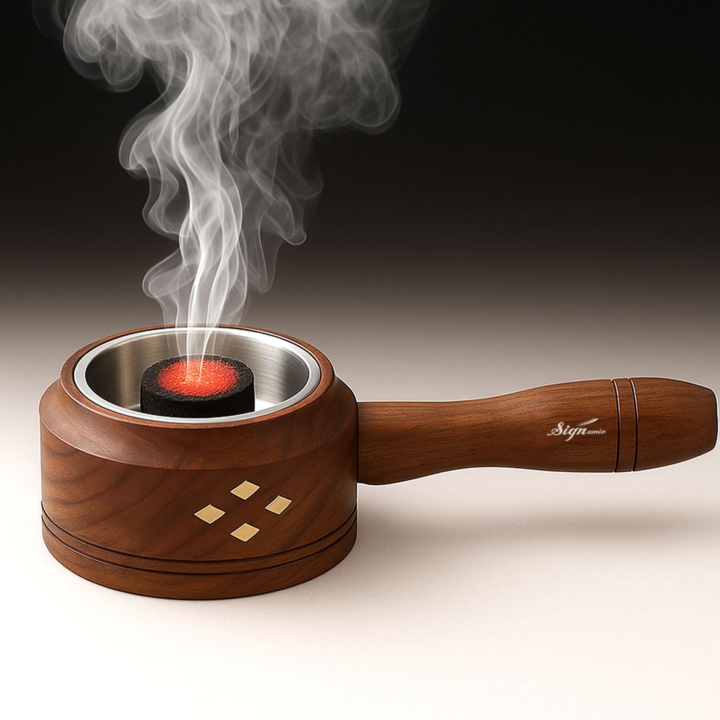 SIGNAMIO® 2pcs Square Wooden Agarbatti Stand with Ash Catcher: Premium Incense Stick and Dhoop Holder Set for Pooja Room Decoration - Essential Puja Items for Home Mandir & Agarbatti Storage Box