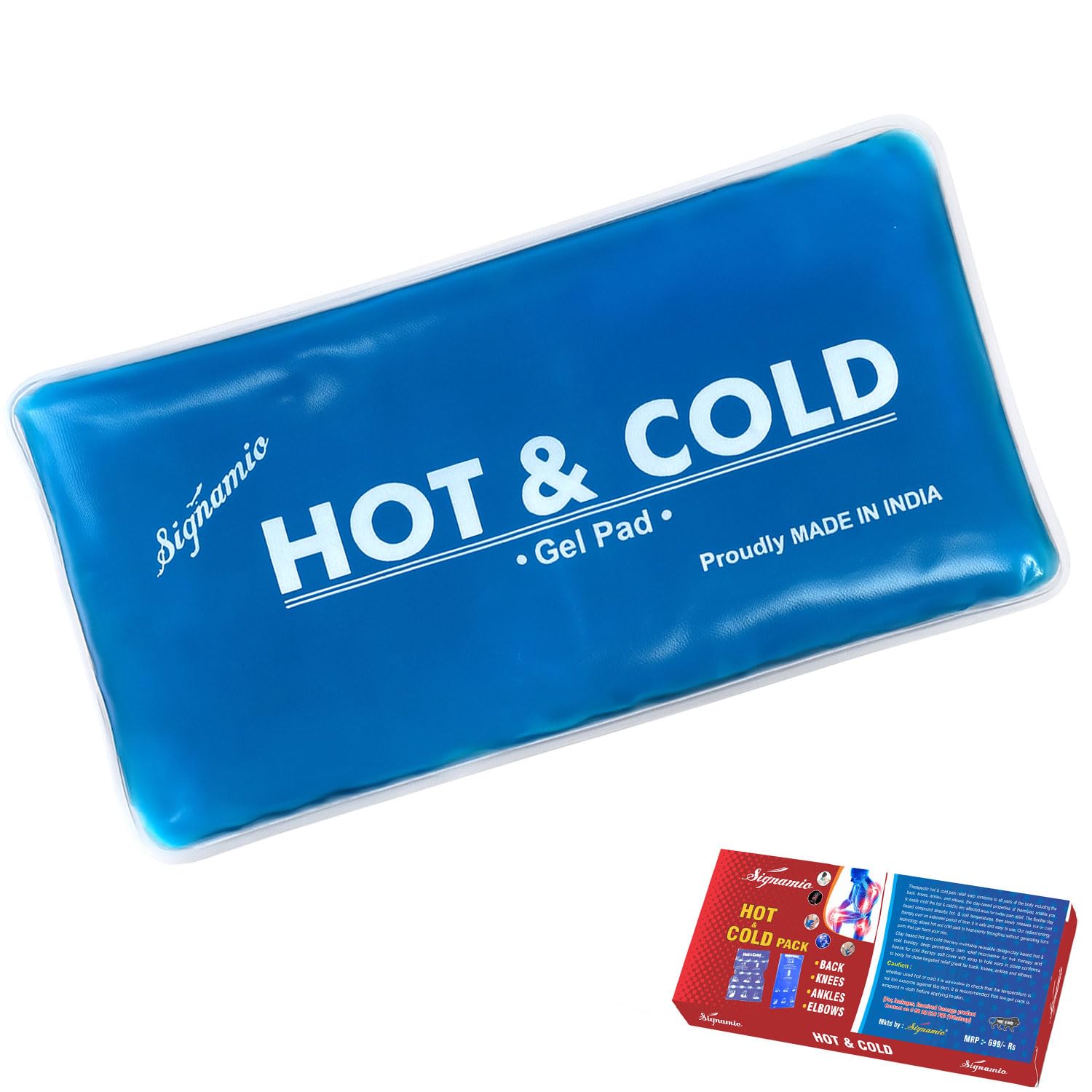 Signamio® Hot and Cold Cooling Flexible Reusable Compress Microwave Gel ice pad Pack Cool Bag for Knee feet Back face Neck and Shoulder Pain Relief Therapy - 1 Pcs