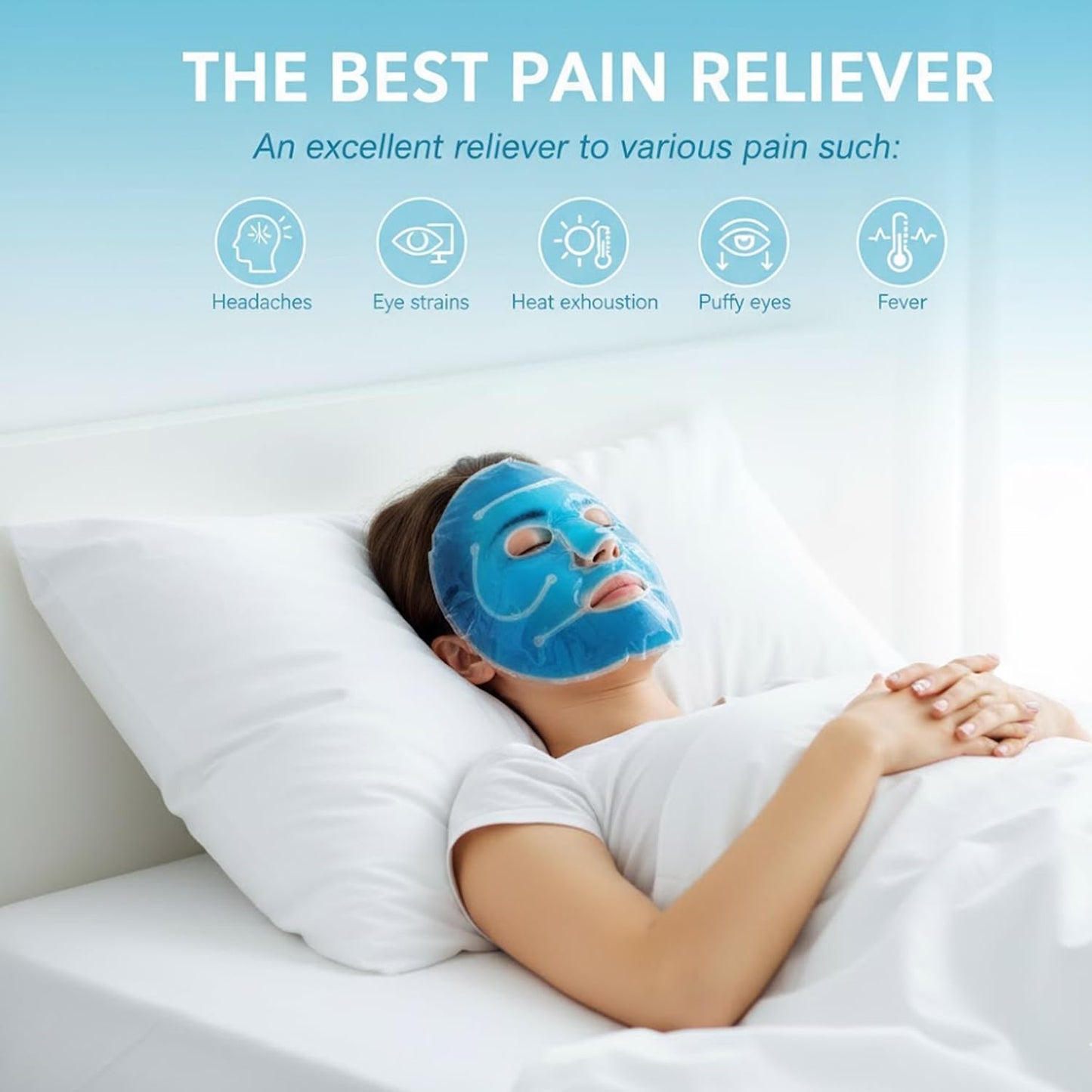 SIGNAMIO Unisex Cooling Face Mask Cold Therapy Gel Mask for Glowing Skin - Ice Pack for Face Skincare, Cool Mask, Face Ice Pack, Cooling Pack for Face