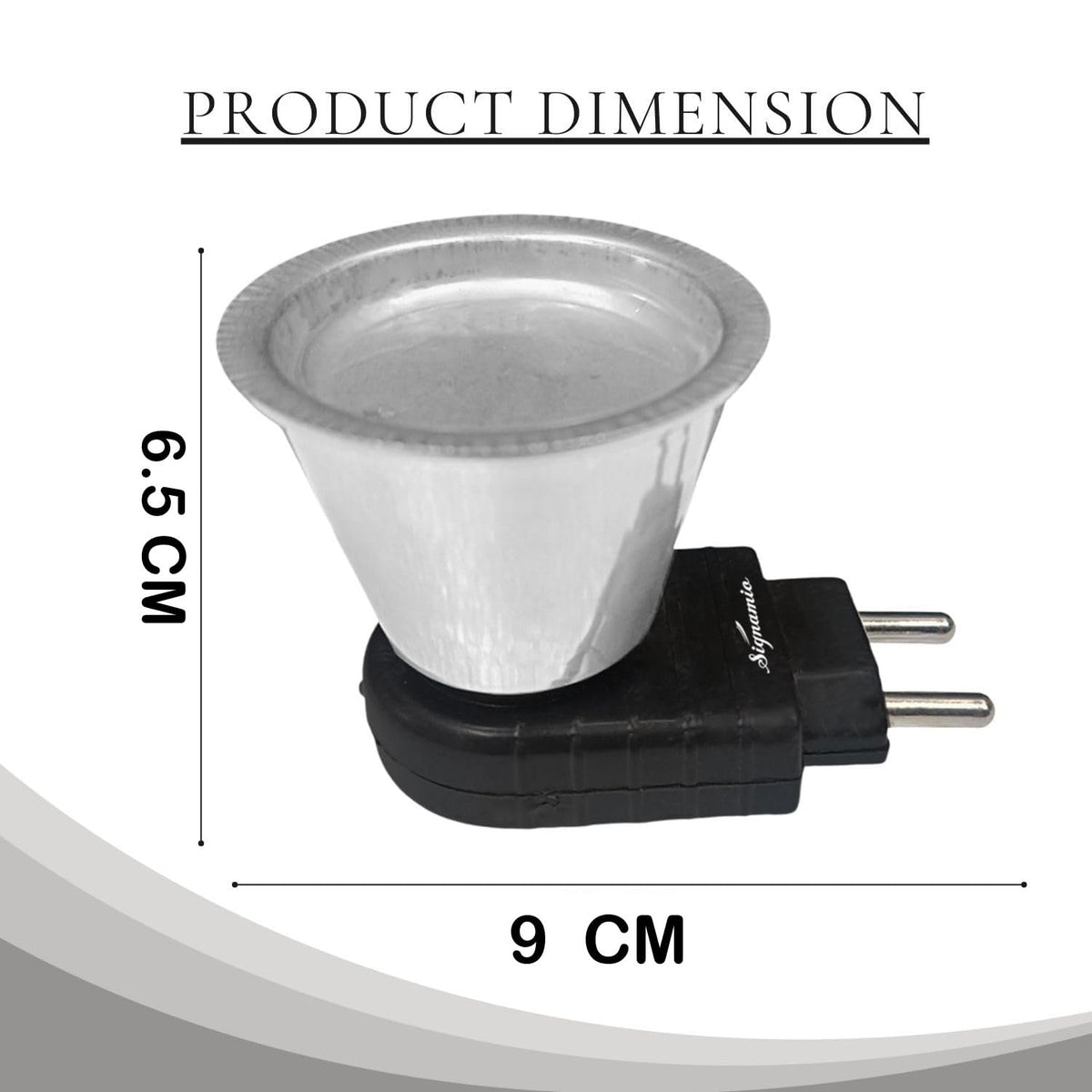 Signamio Camphor Diffuser Burner - 2 pcs Kapoor Dani Electrical Camphor Oil Diffuser, Efficient and Safe for Aromatherapy, Ideal for Home and Office Use-Black