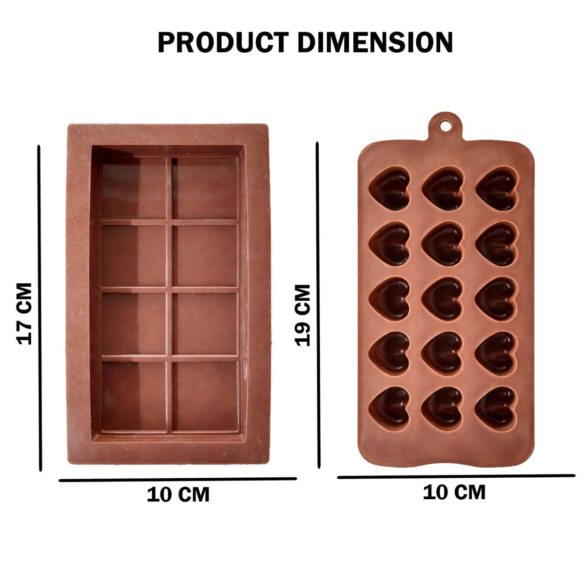 Signamio 2 Pcs Chocolate Mould Set - Heart Shape & Kunafa Shape Silicone Moulds - Premium Chocolate Silicone Mould for Baking & Crafting