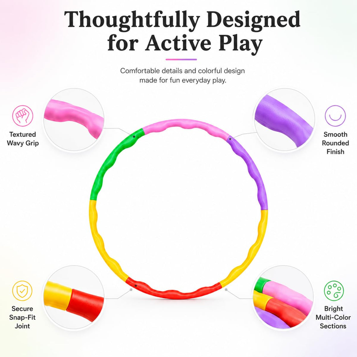 Hula Hoop for Kids, Colorful Exercise Ring for Play