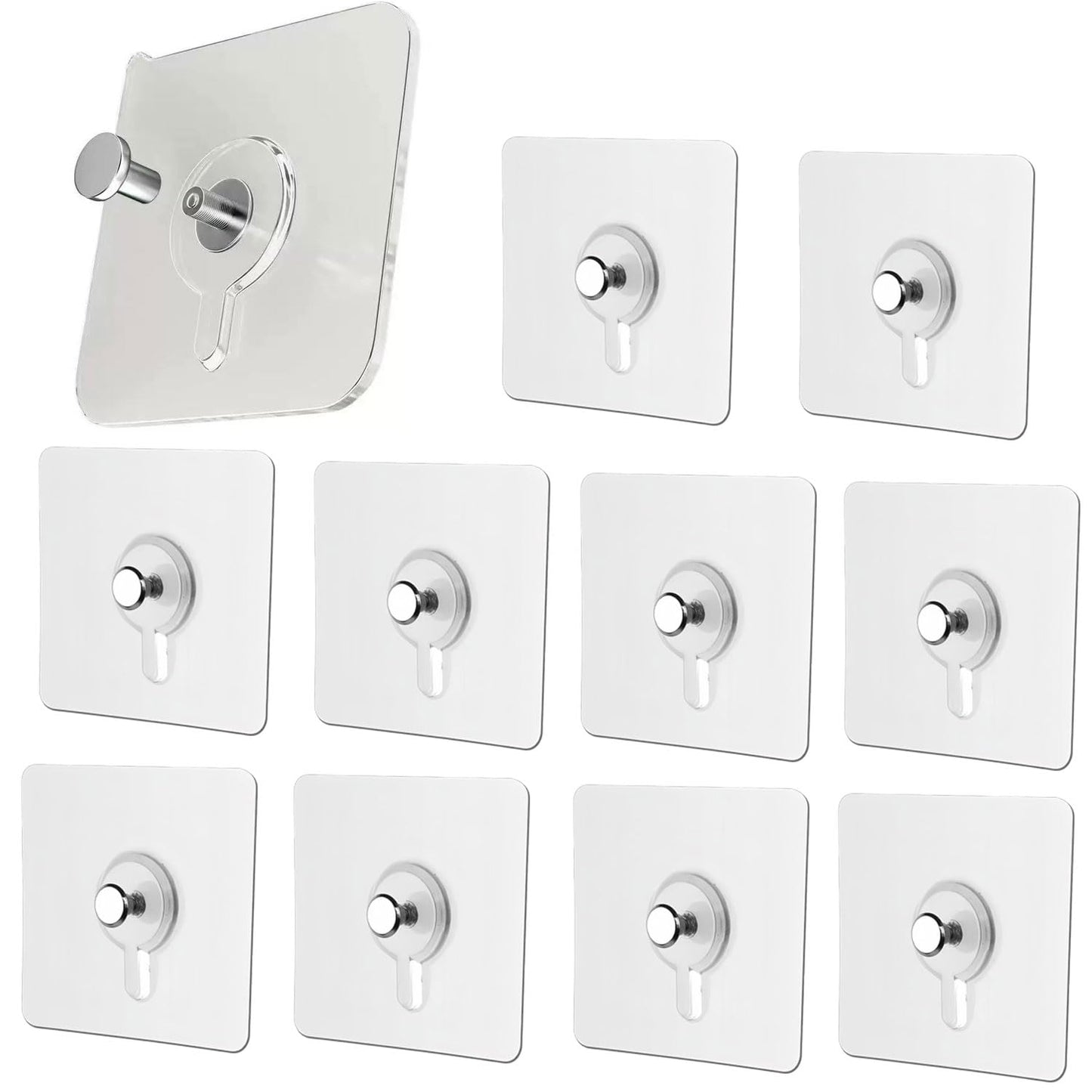SIGNAMIO 6-in-1 Wall Hooks for Hanging - Heavy Duty Hooks for Wall Heavy Items - Self Adhesive Wall Hook Plate - Sturdy - Ideal for Home and Office