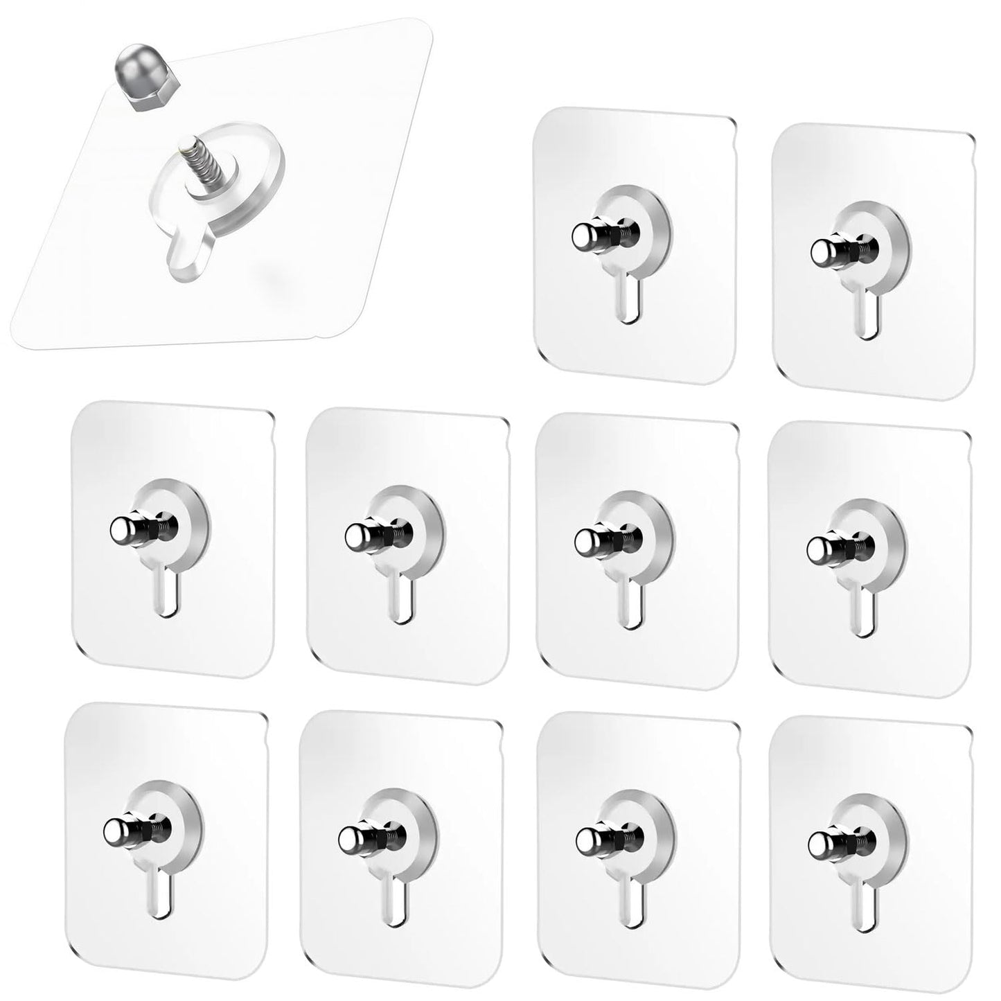 SIGNAMIO 6-in-1 Wall Hooks for Hanging - Heavy Duty Hooks for Wall Heavy Items - Self Adhesive Wall Hook Plate - Sturdy - Ideal for Home and Office