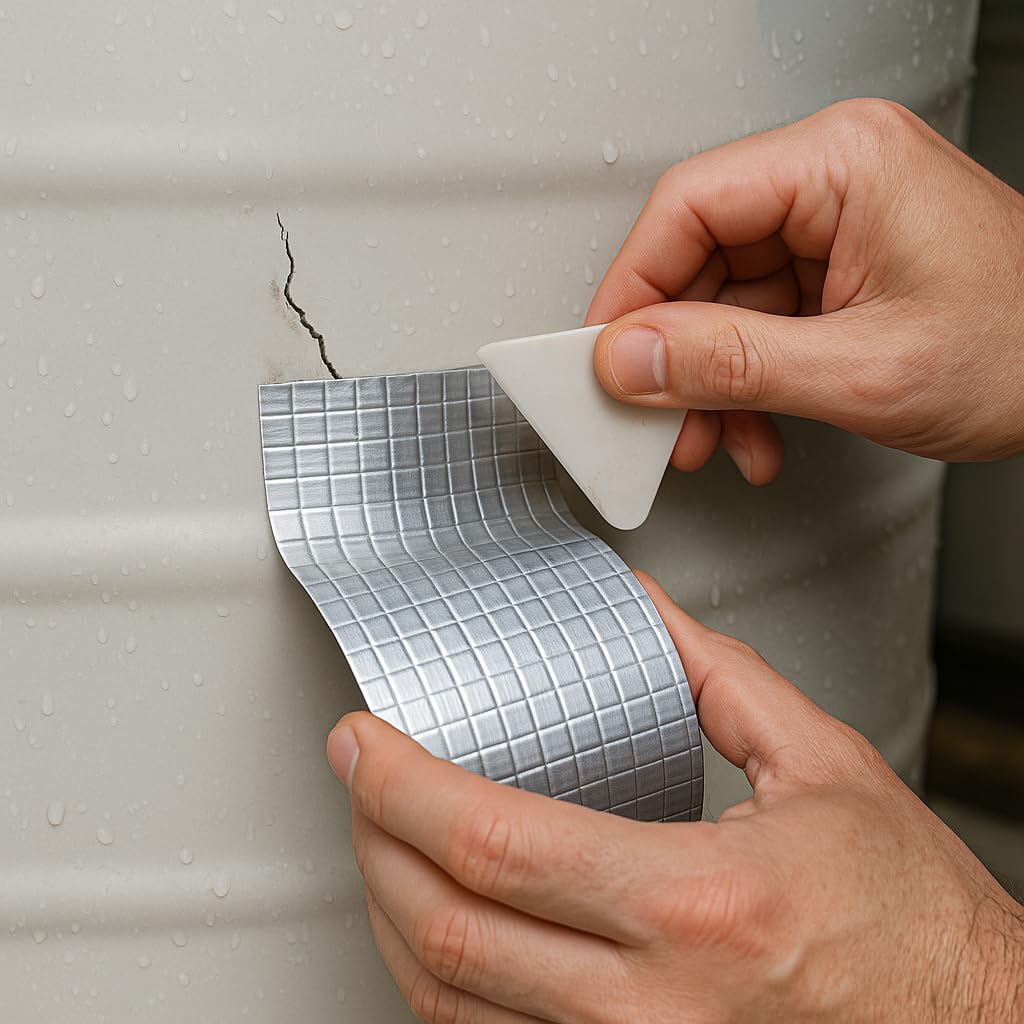 Signamio Aluminum Waterproof Tape - Super Strong Adhesive Water Proof Tape for Roof Leakage, Surface Crack, Water Leakage Tape for Room, Boat Sealing, Durable and Reliable Solution - (5 CM*5M - 1pcs)