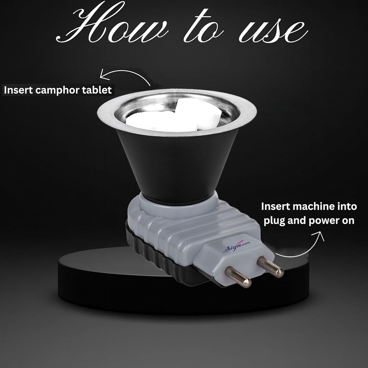 Signamio 2 Pcs Set of Home Fragrance Camphor Diffuser Burner Kapoor Dani Electrical, Aroma Oil Diffuser for Home