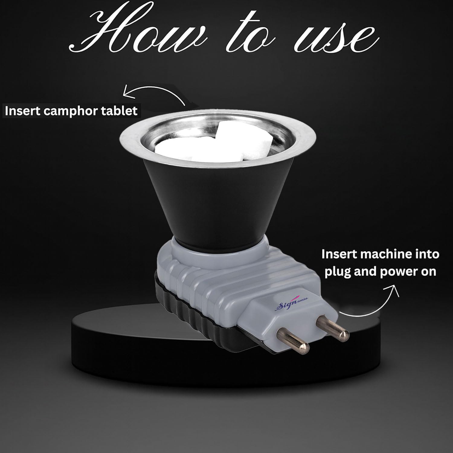 Signamio 2 Pcs Set of Home Fragrance Camphor Diffuser Burner Kapoor Dani Electrical, Aroma Oil Diffuser for Home