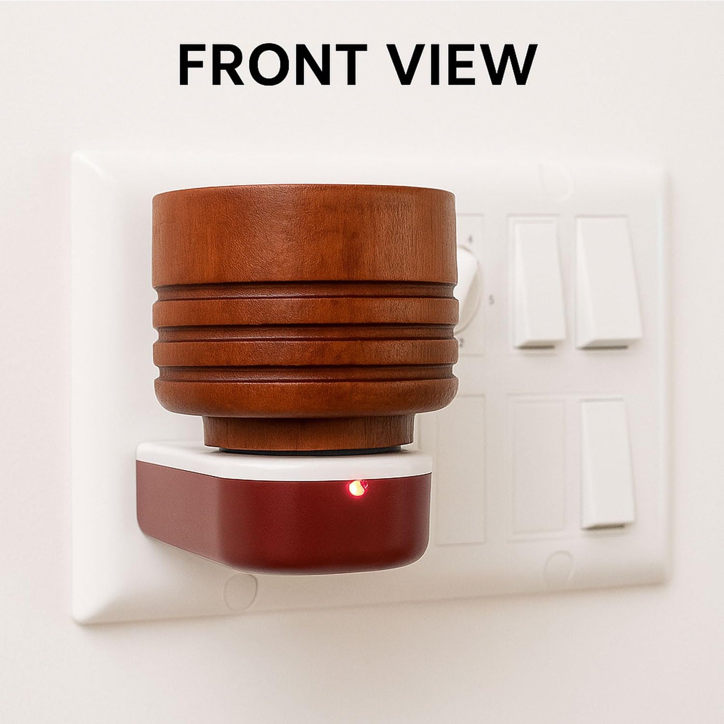 SIGNAMIO® Wooden Kapoor Kapur Dani Camphor Karpuram Bakhoor Oud Aroma Oil Diffuser Incense Dhoop Burner Electrical Stand Machine for Home Fragrance with 100gm Tablet