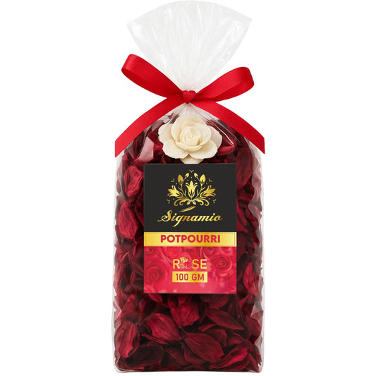 SIGNAMIO Potpourri Flowers - Dry Flowers for Decoration, Scented Dry Flower Mix for Home Decor, Natural Fragrance, Floral Arrangement, Aromatic Bowl Filler, Gift Basket Filler - Rose