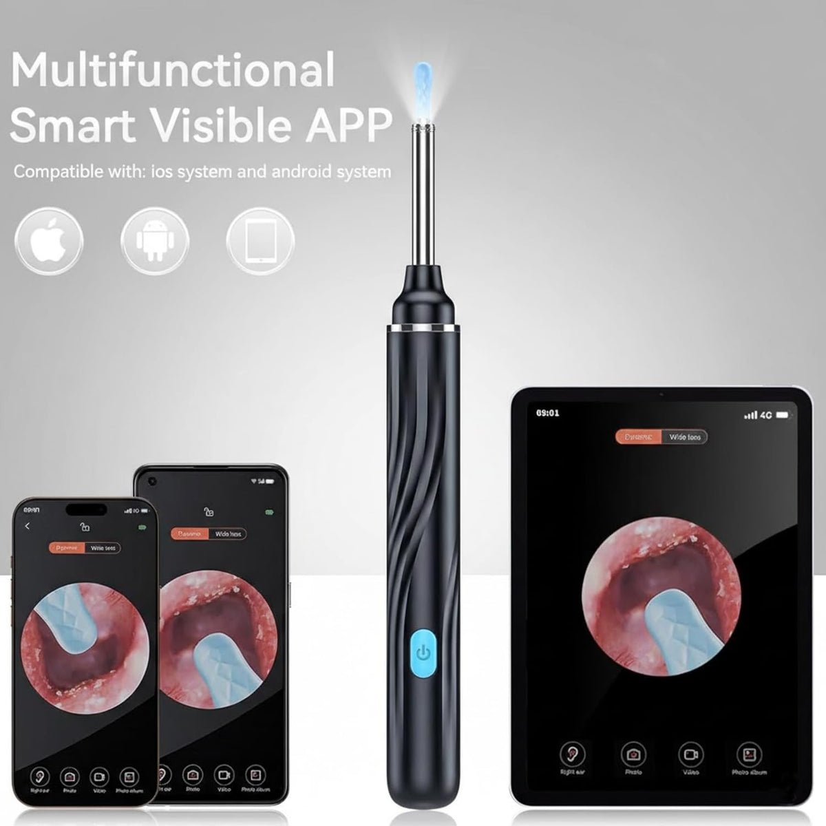 Signamio Ear Cleaner Tool with Camera - HD Ear Wax Removal Tool with WiFi Connection, LED Light Endoscope Ear Cleaning Tool Kit for Safe and Effective Cleaning