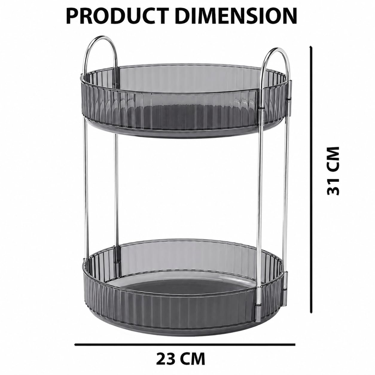 Signamio Silver 2-Tier 360° Rotating Tray Organiser