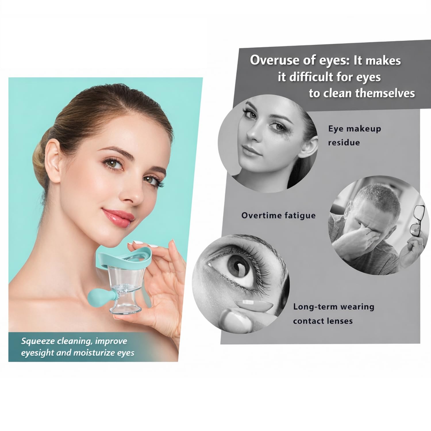Signamio Eye Wash Cup with Air Pressure Option Manual - Eye Cup for Eye Wash, Eye Cleaner Cup for Gentle and Effective Relief