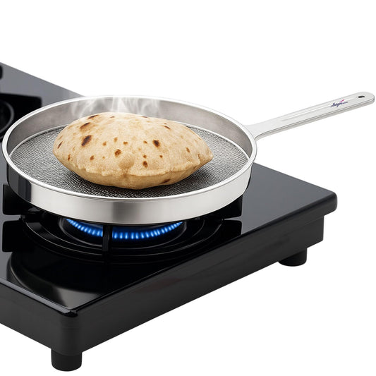 Signamio Gas Griller for Home - Phulka Grill for Gas Stove, Roti Jali, Papad Jali, Pulka Grill, Gas Roaster - Ideal Kitchen Tool for Perfect Phulka Roti and Crispy Papad - 36x20 cm