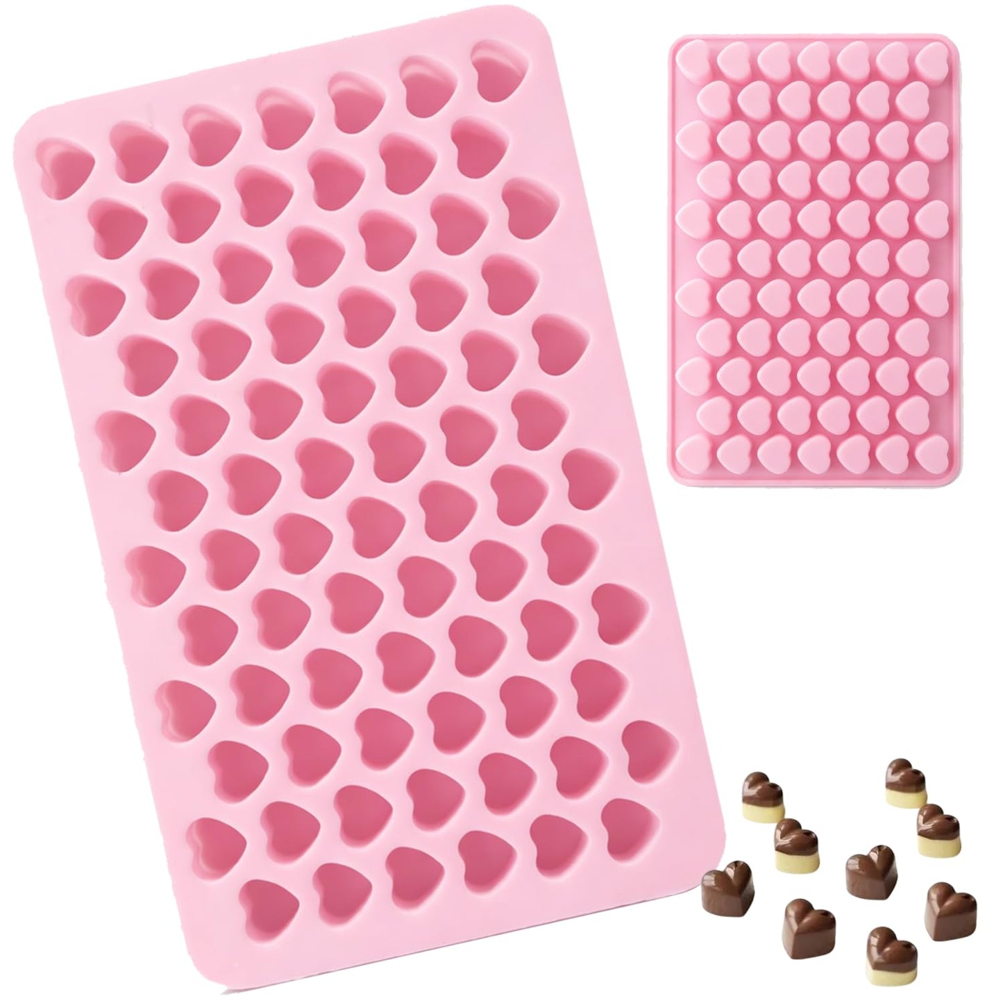 Signamio Chocolate Mould Silicone Set, 2 Pcs Heart Shape & Multi Design Chocolate Silicone Moulds for Baking and Crafting, Durable and Flexible Chocolate Mould for Creative Designs