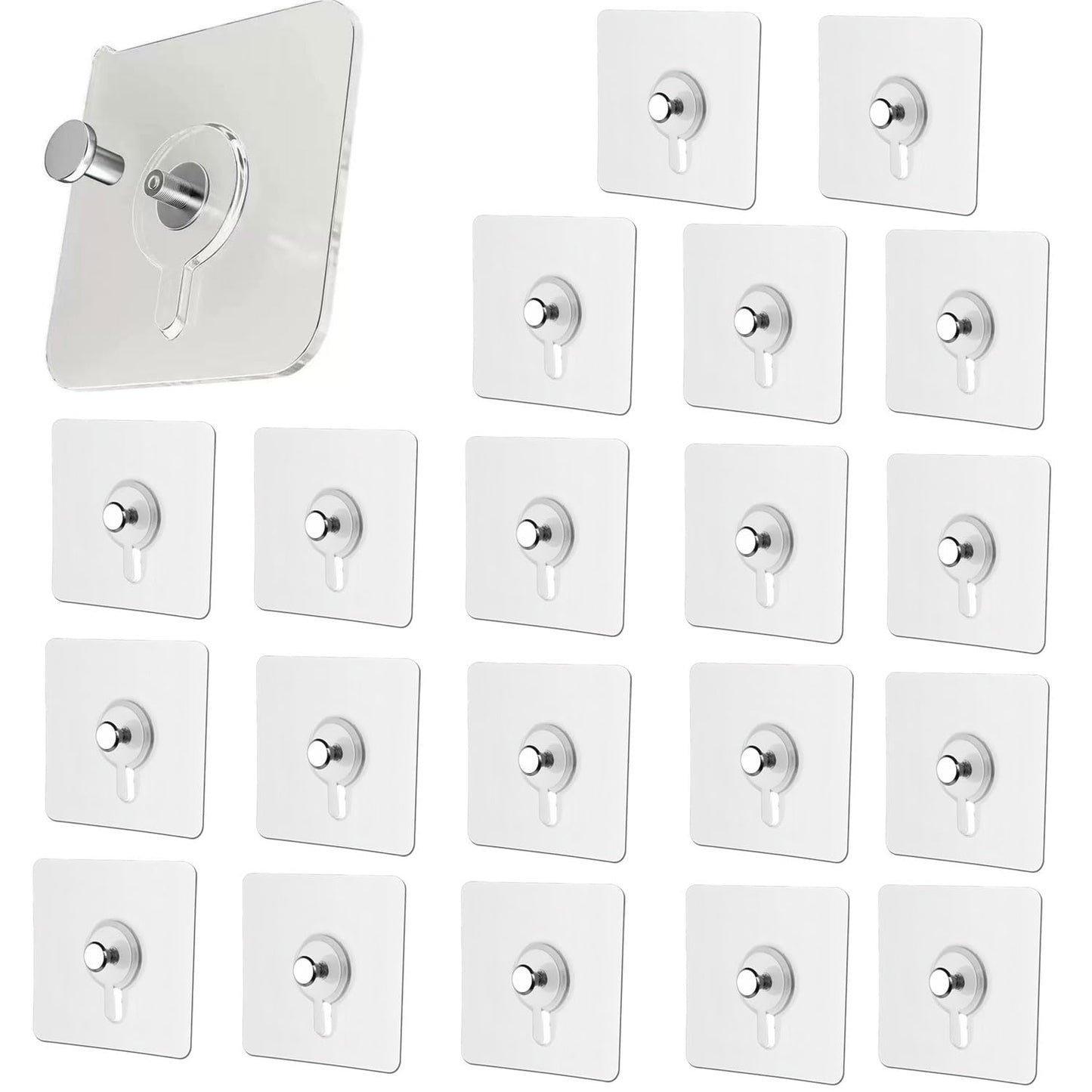SIGNAMIO 6-in-1 Wall Hooks for Hanging - Heavy Duty Hooks for Wall Heavy Items - Self Adhesive Wall Hook Plate - Sturdy - Ideal for Home and Office