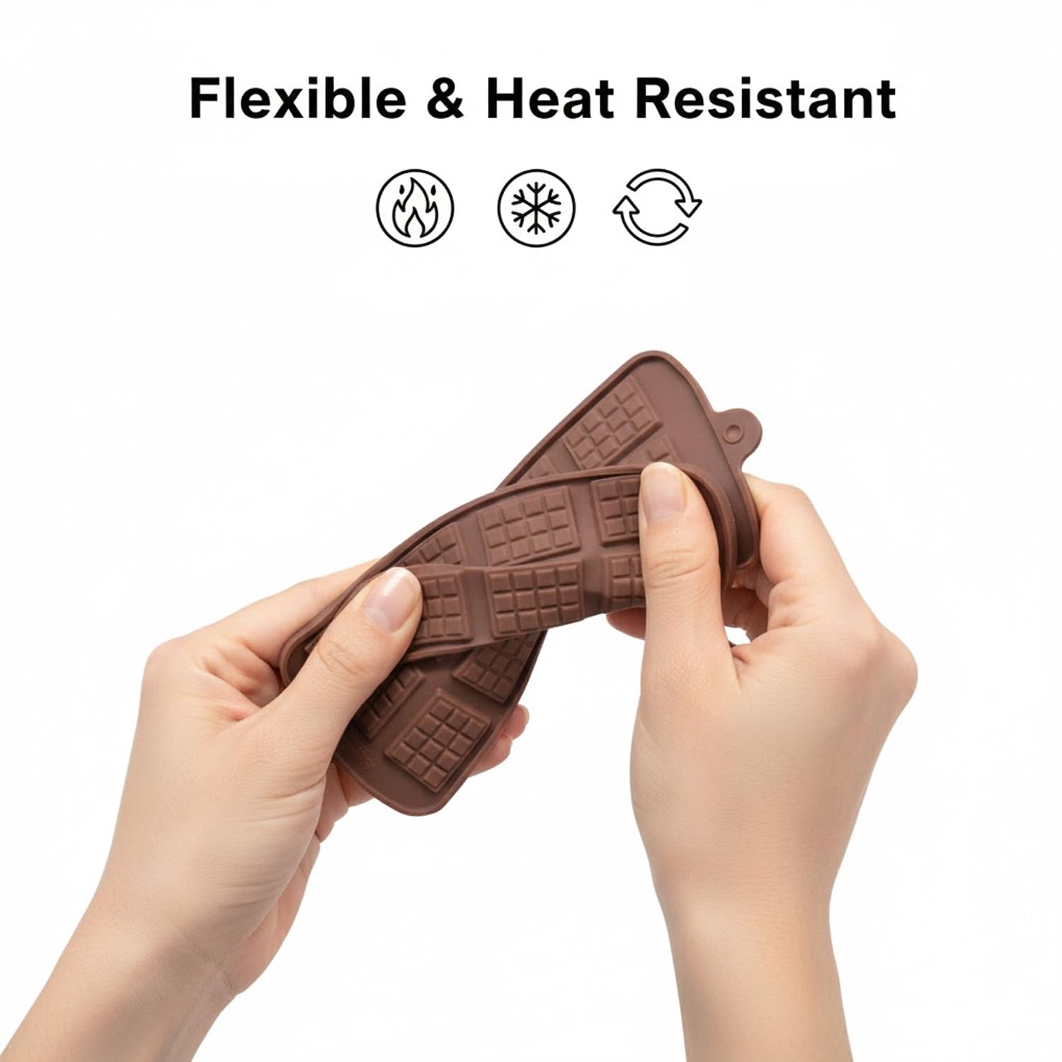 Signamio Chocolate Mould Set - Heart Shape & Square Shape, 2 Pcs - Premium Chocolate Mould Silicone - Durable Chocolate Silicone Mould for Baking & Crafting